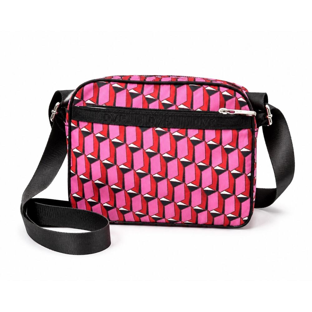 DIANE VON FURSTENBERG x Target NWT Geo Print Crossbody Bag Pink Adjustable Strap